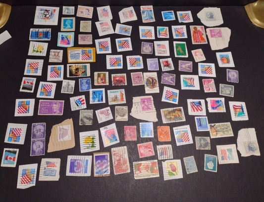 Vintage International Stamp Lot (D1) -Mixed On/Off Paper (Netherlands, US, +)