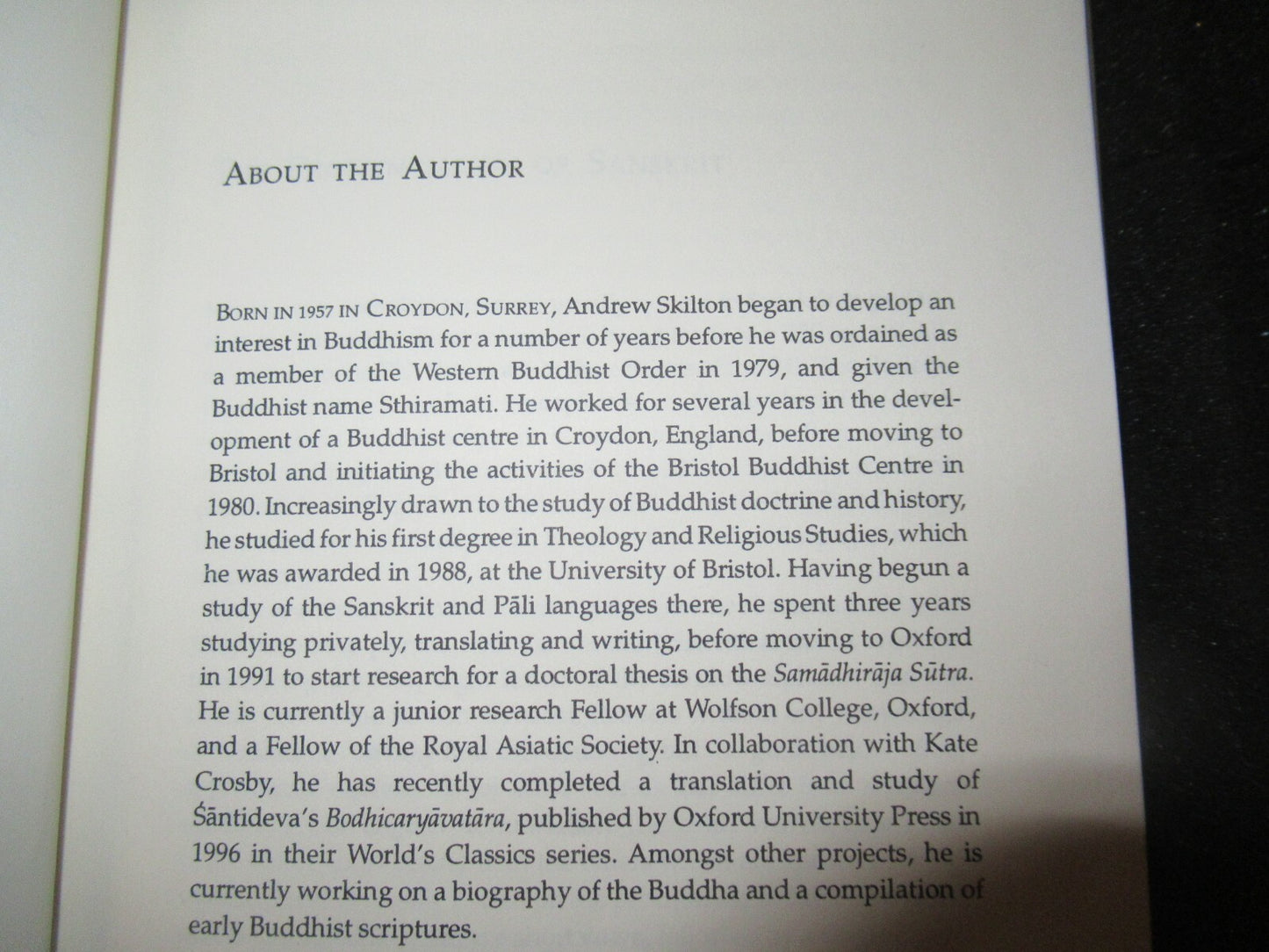 A CONCISE HISTORY OF BUDDHISM by Andrew Skilton -1994 Hardcover -Religious Hist.