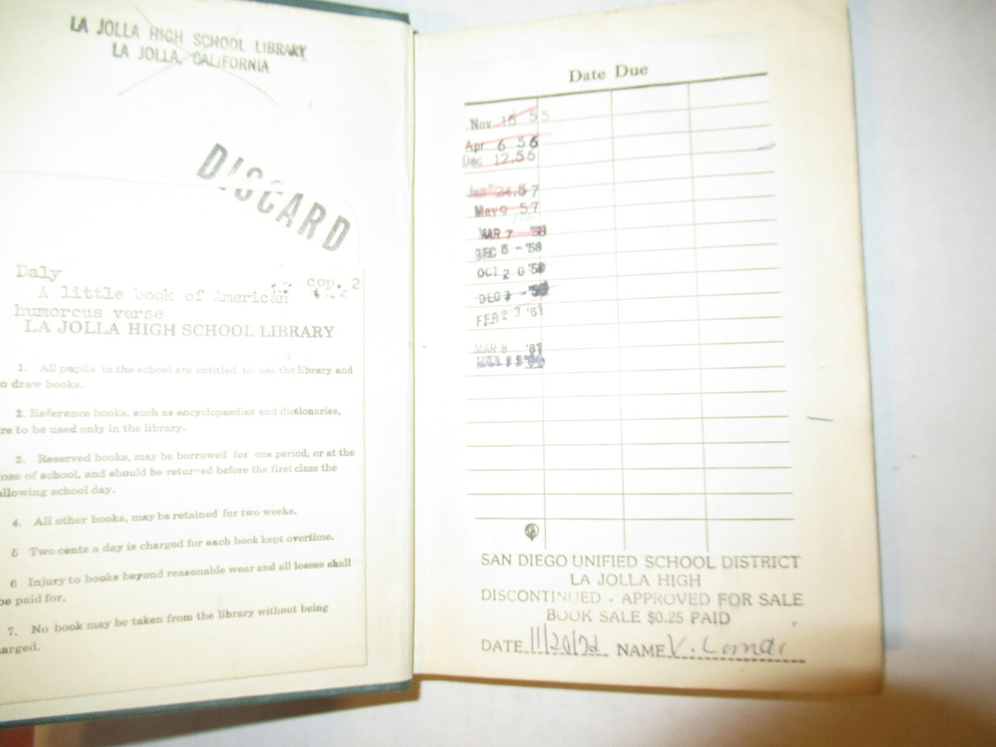 A Little Book of American Humorous Verse, T.A. Daly (1926) 1st Edition.