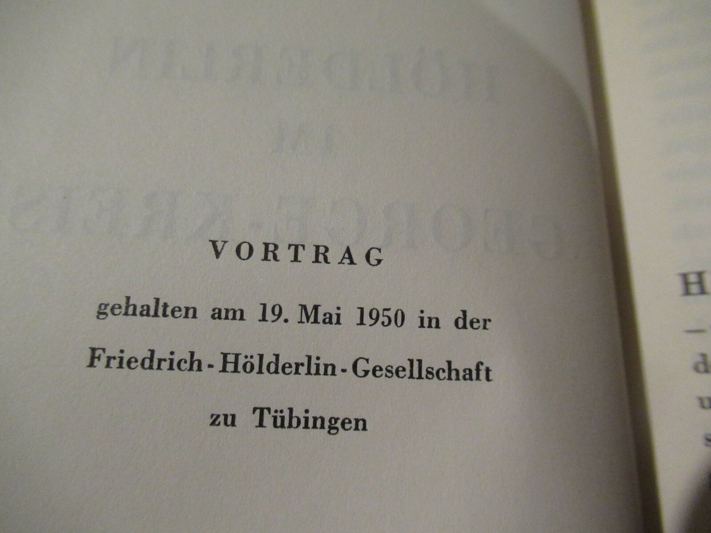 HOLDERLIN IM GEORGE-KREIS, Edgar Salin (1951).