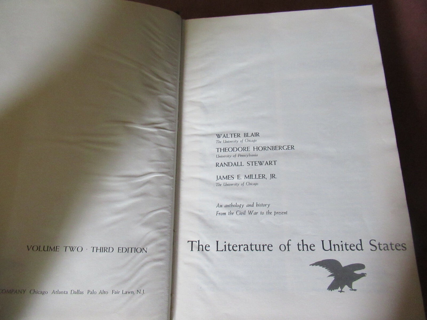 The Literature Of The United States, 3rd Edition Vol 2 (1966)..