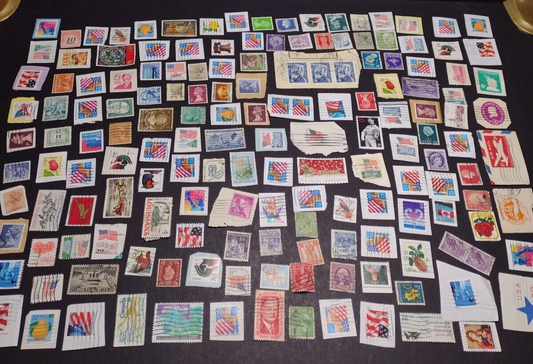 Vintage International Stamp Lot (F1) -Mixed On/Off Paper -US, Netherlands, Spain