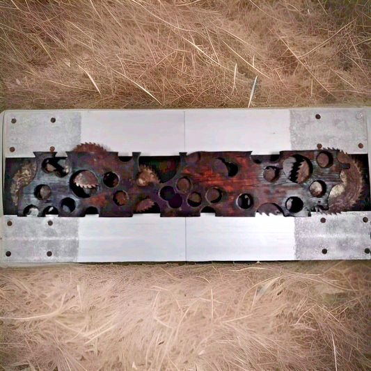 Brutalist Sculpture "The Preening" By C.R. Erskine metal wood wall hanging art