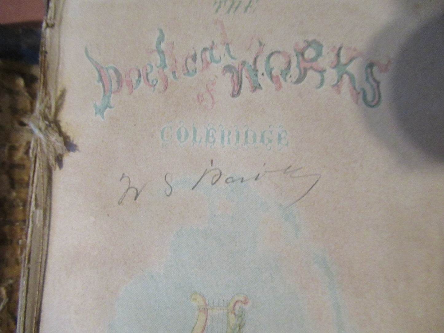 The Poetical And Dramatic Works of Samuel Coleridge -1866 -Exlibris W. S. Davies