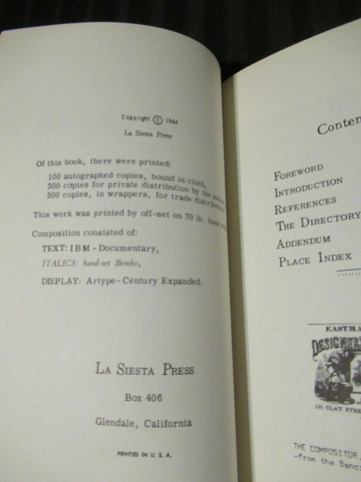PRINTERS and PUBLISHERS IN SOUTHERN CA 1850-1876 by Edwin Carpenter -Softcover