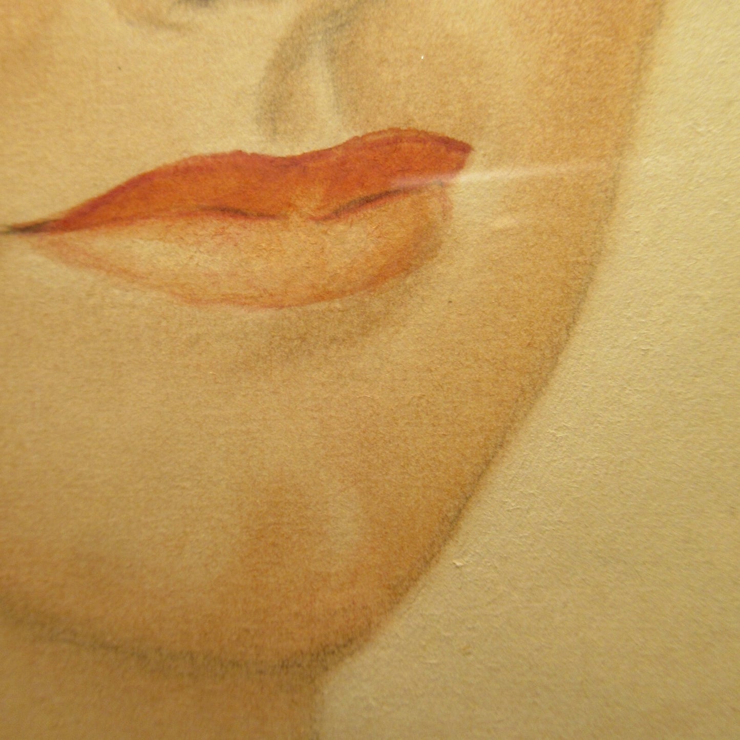 1944 Pastel Portrait of Katherine Hepburn, by Mariano Soyer De La Puente 35X26