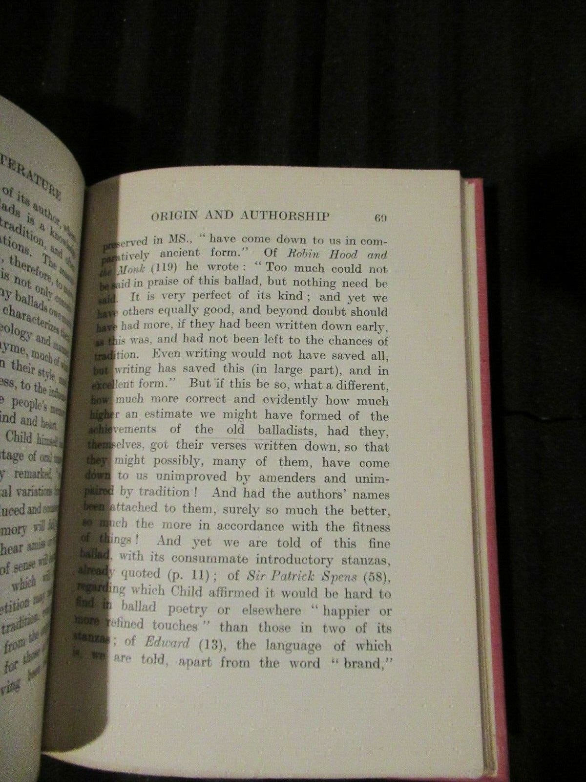 THE BALLAD IN LITERATURE, T.F. HENDERSON, (1912) antique