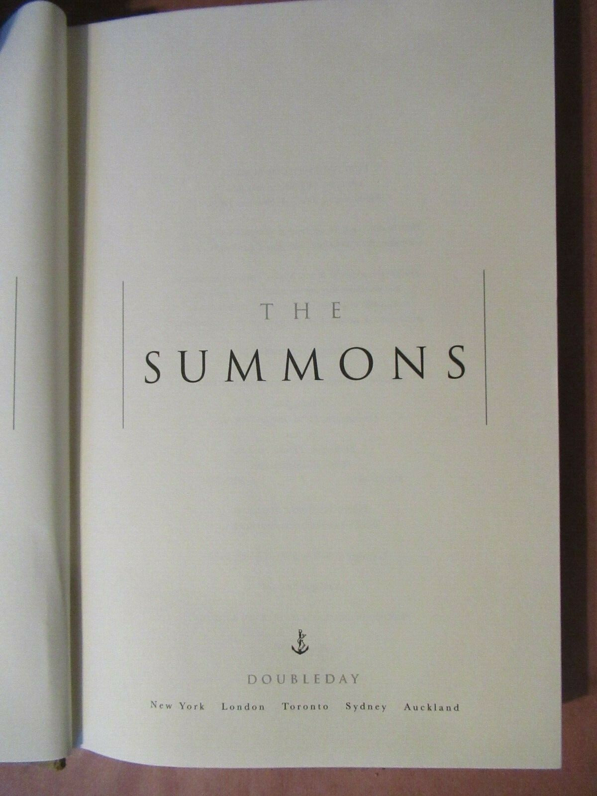 The Summons by John Grisham -2002 -1st Edition Hardcover -Modern Literature