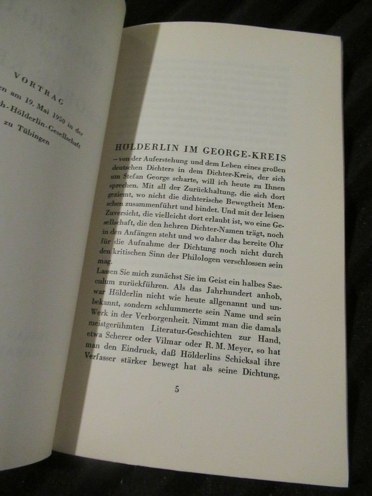 HOLDERLIN IM GEORGE-KREIS, Edgar Salin (1951).