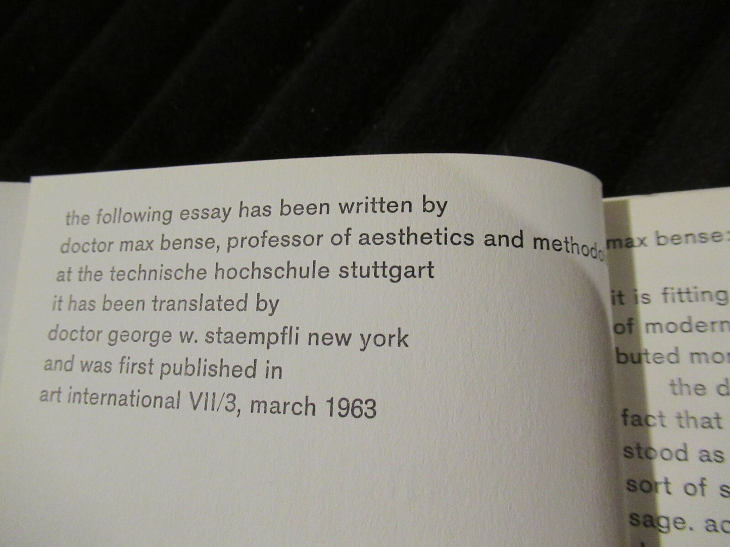 MAX BILL, Hanover Gallery Leaflet book from nov/dec 1966 Exhibition (Rare).