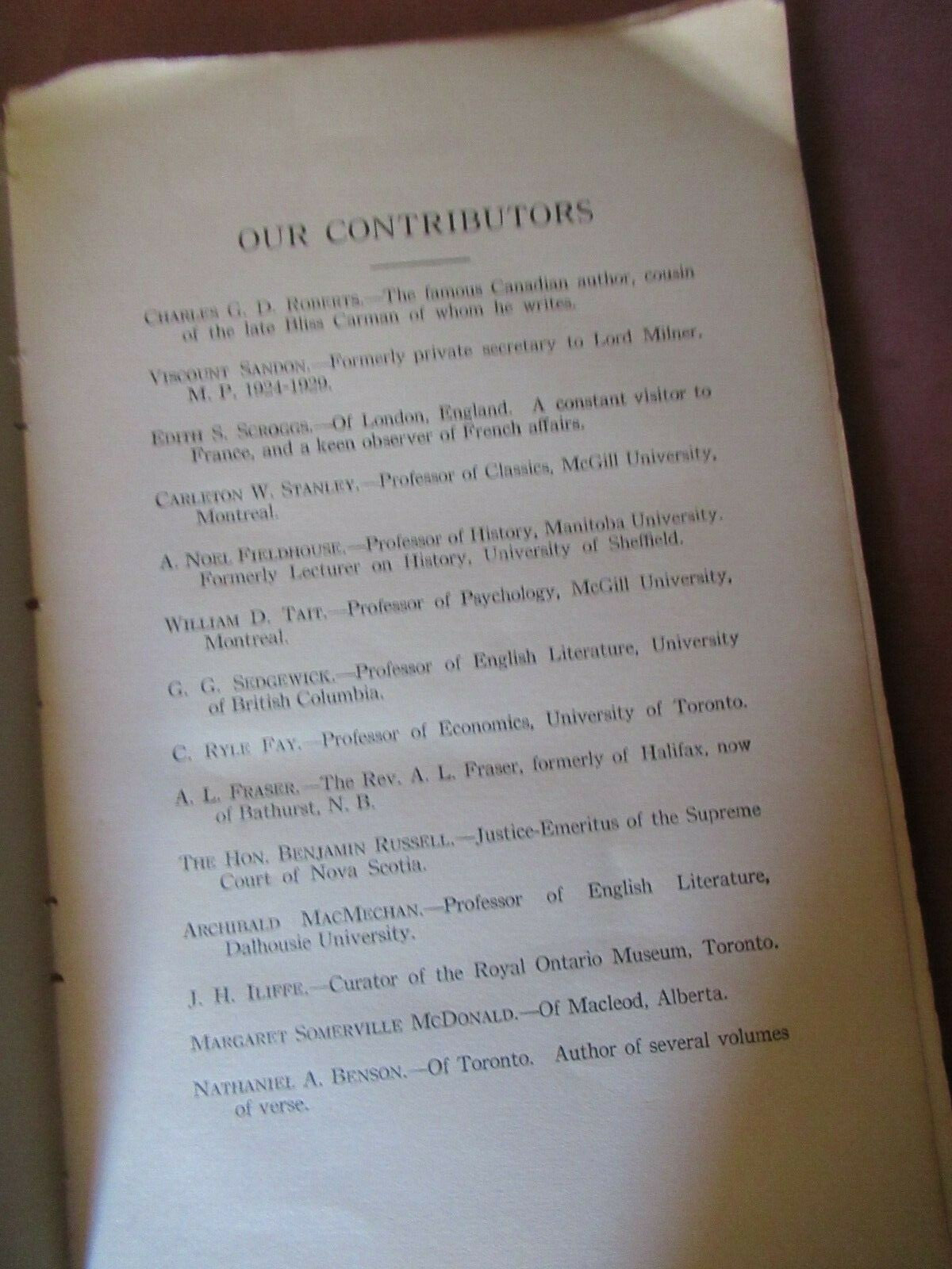 The Dalhousie Review, Vol. X, No. 1 (1930) Halifax Nova Scotia.