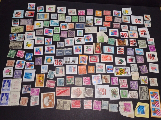Vintage International Stamp Lot (G1) -Mixed On/Off Paper (US, Spain, Canada, +)