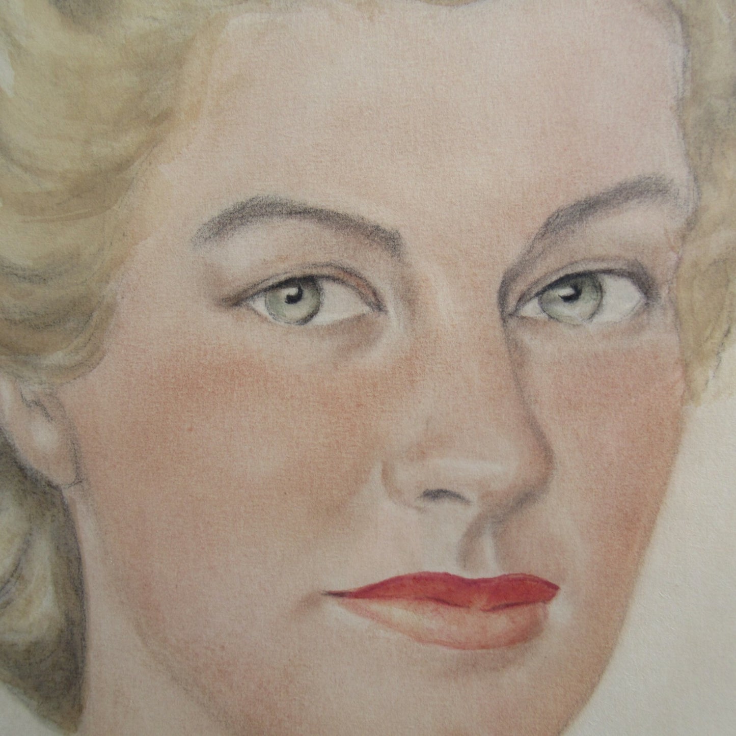 1944 Pastel Portrait of Katherine Hepburn, by Mariano Soyer De La Puente 35X26