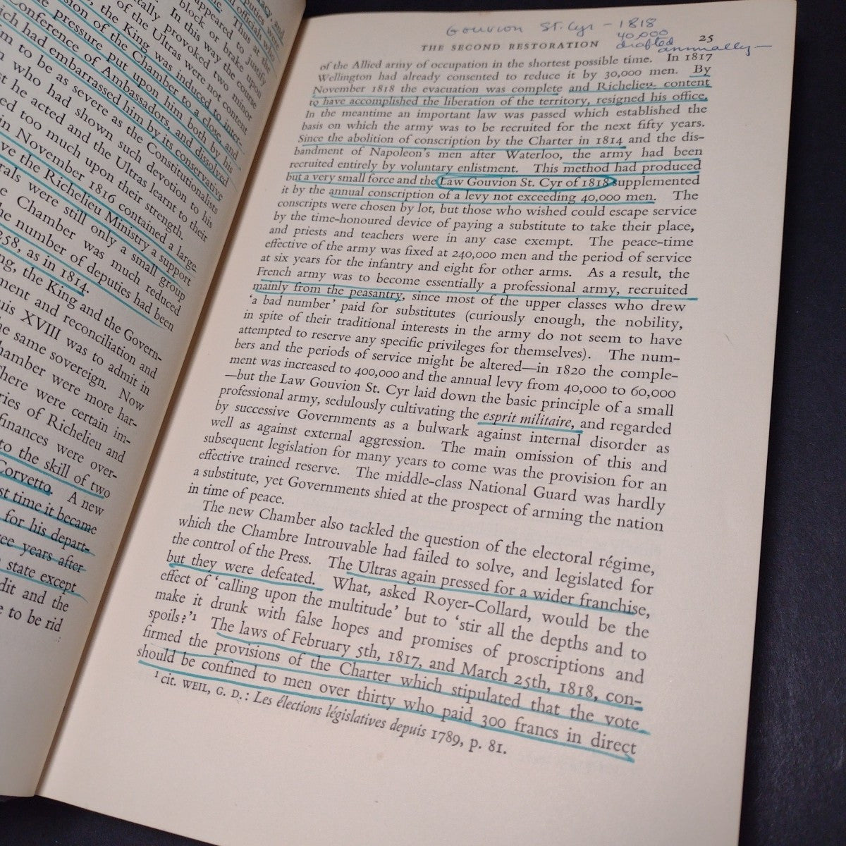 France 1814-1940 by J. P. T. Bury -Hardcover 1956 Reprinting -Ex Libris Notes
