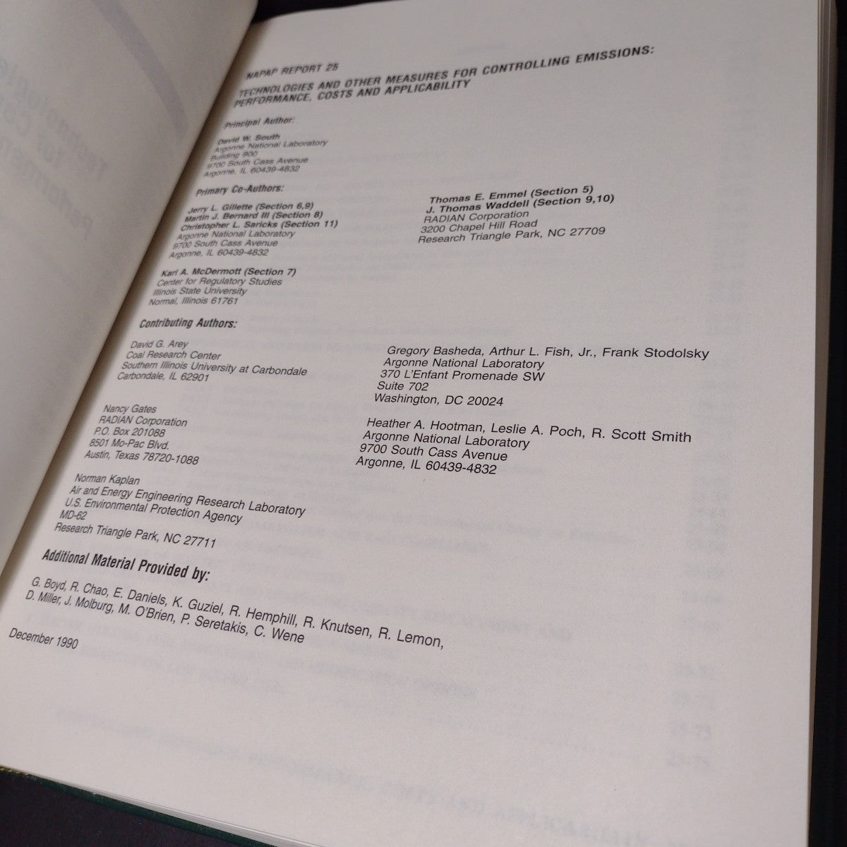 Acidic Deposition: State of Science and Technology Volume IV, NAPAP -1991 HC