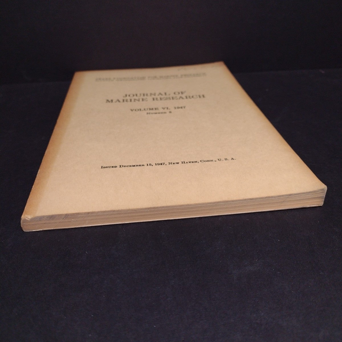 Journal of Marine Research Volume VI, 1947 #3 -Paperback Ex Libris