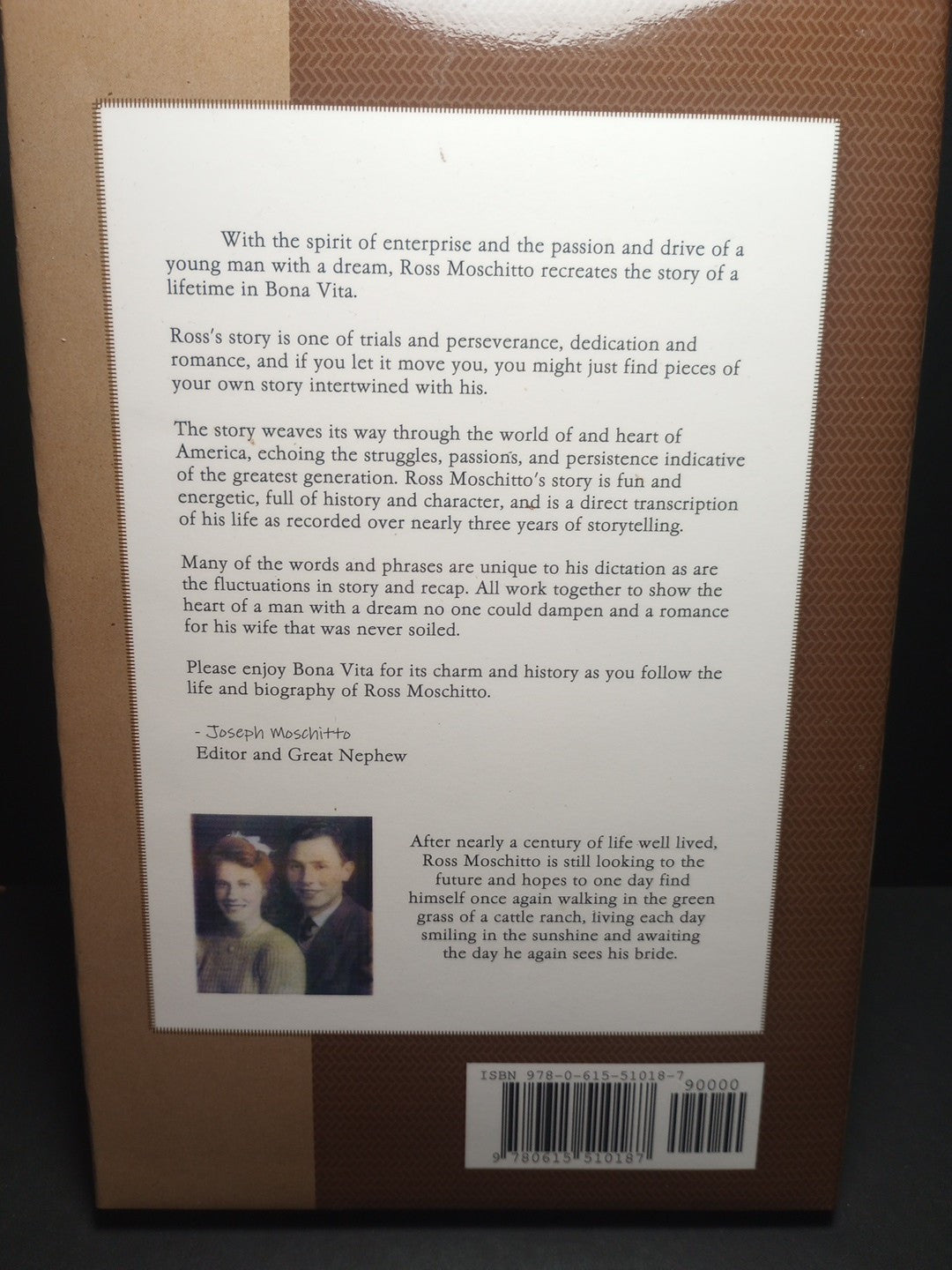 Bona Vita by Ross Moschitto 2008 signed HCwDJ Merced Ca Central Valley Memoirs