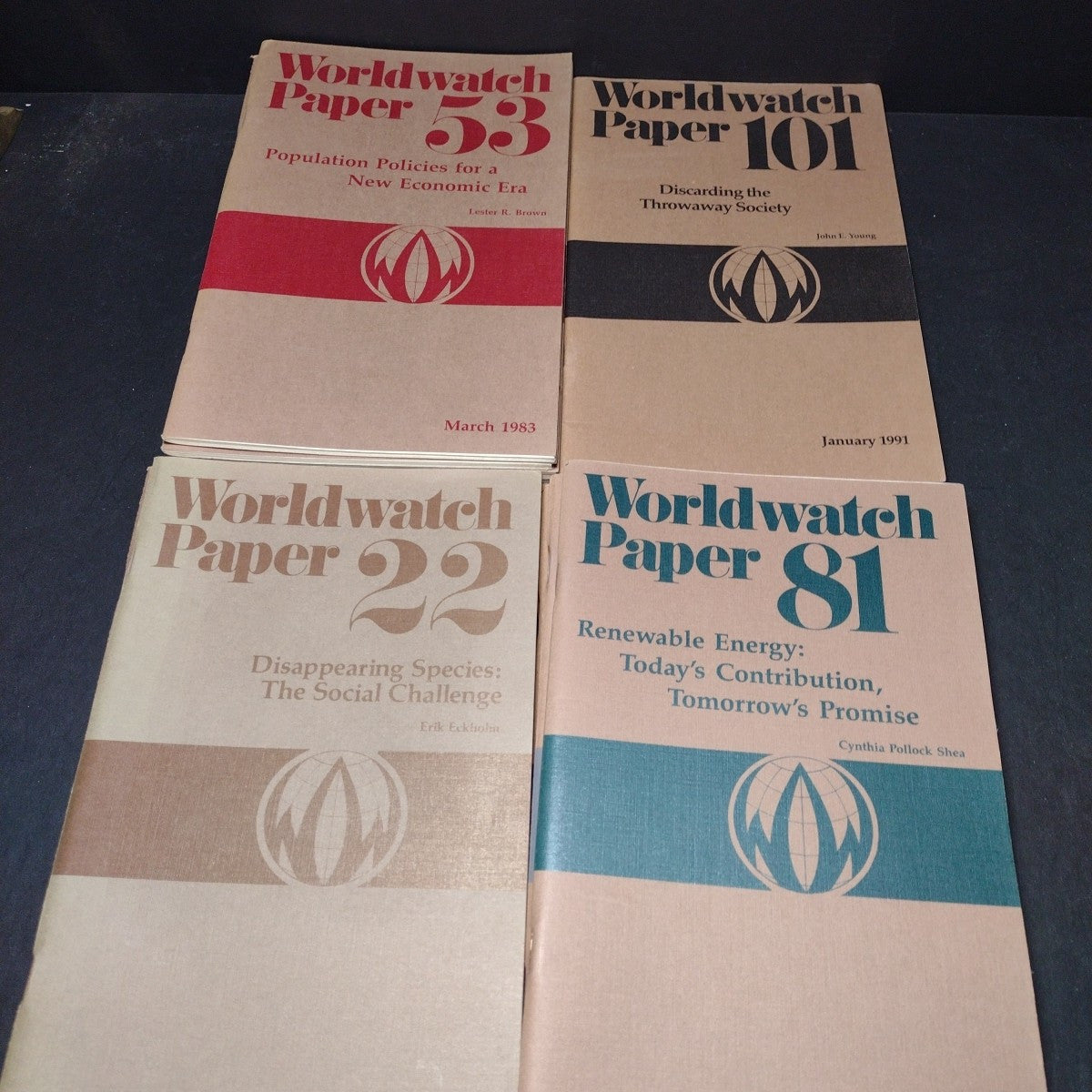 Worldwatch Paper, Lot of 21 Issues 1978-1992, Sustainability Politics Population