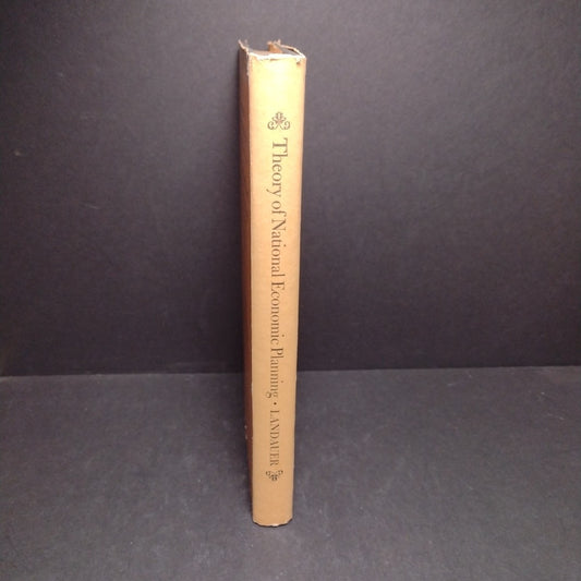 Theory of National Economical Planning by Carl Landauer -1944 Hardcover
