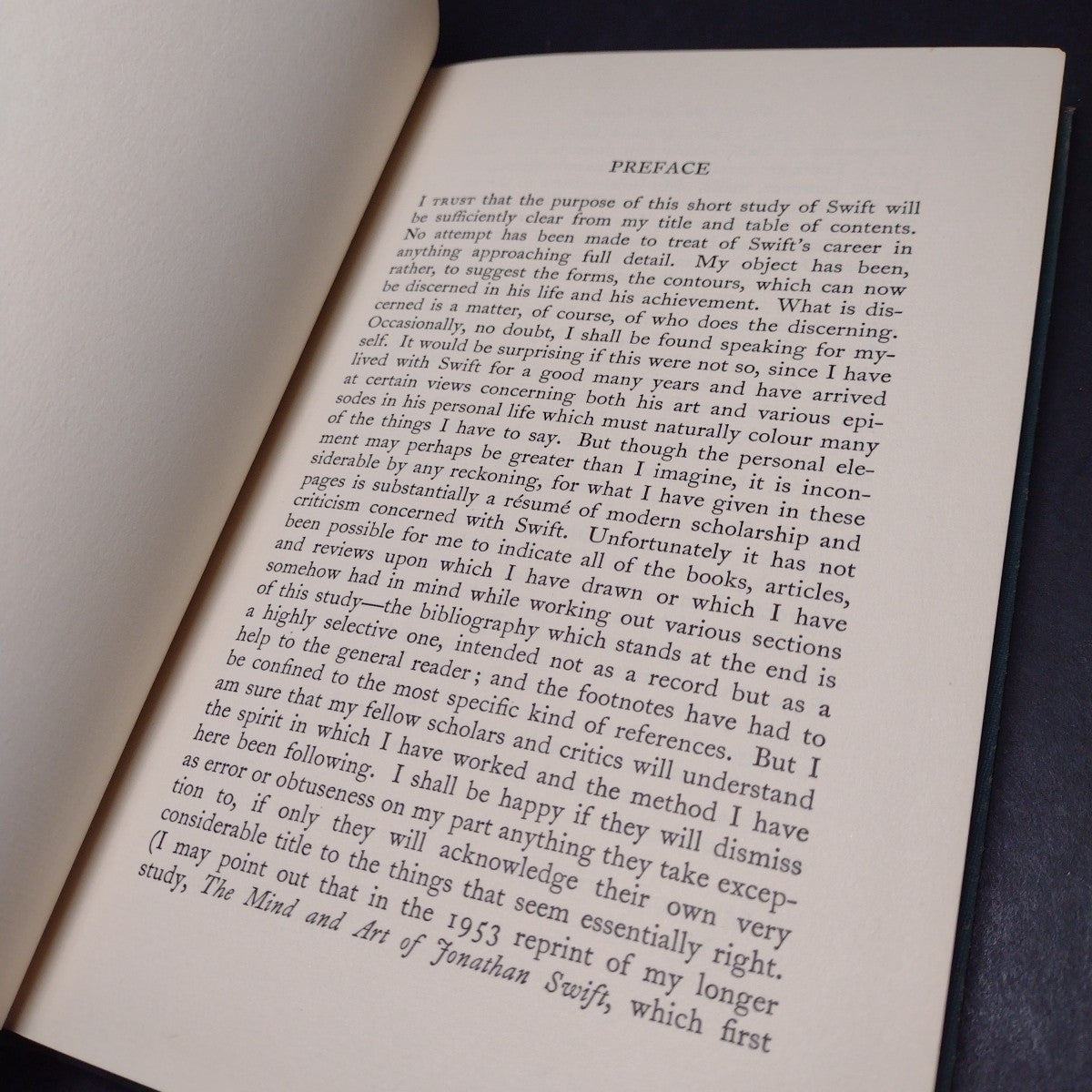 Swift: An Introduction by Ricardo Quintana -1955 Hardcover, Literary Criticism