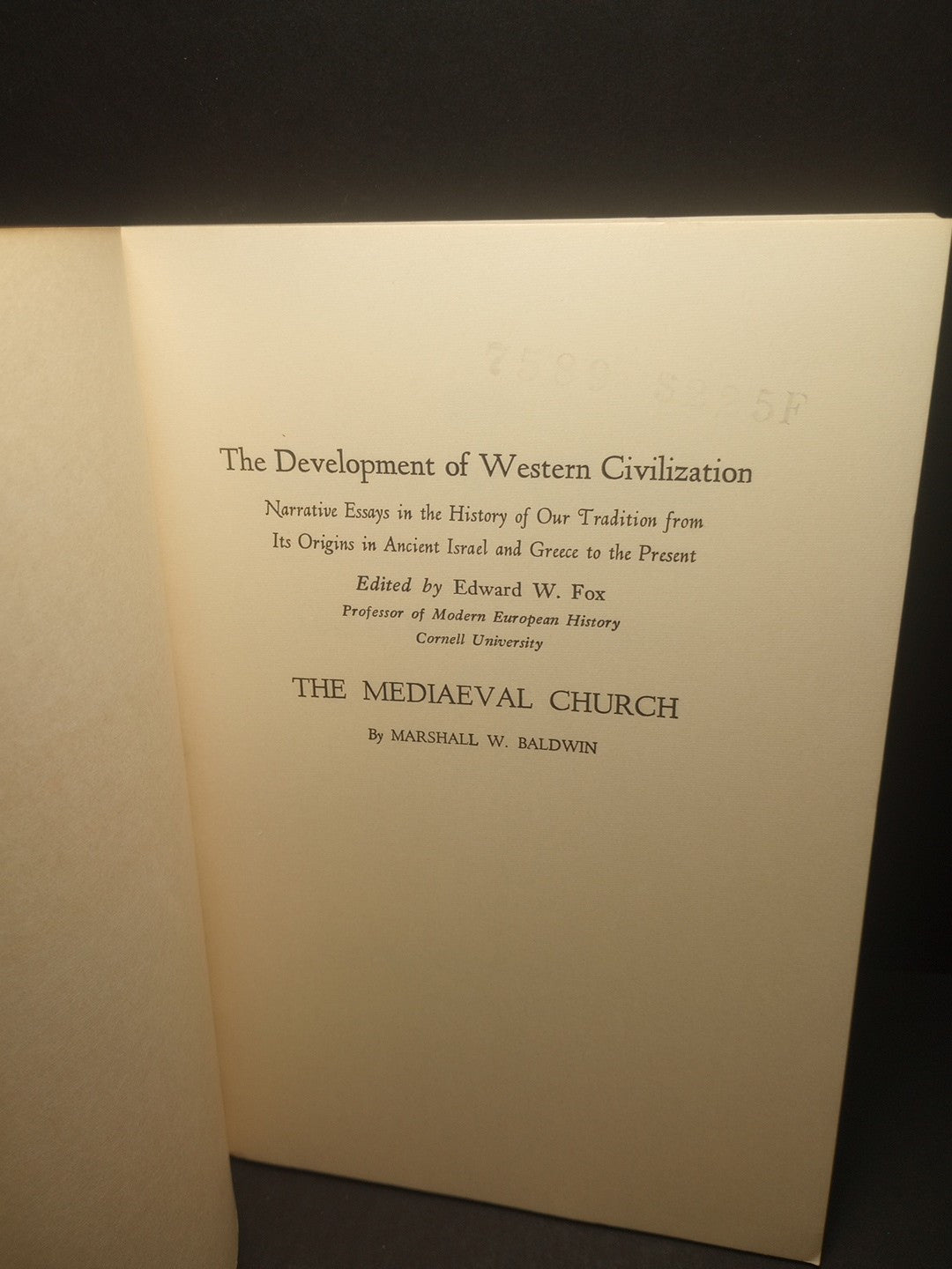 Marshall W. Baldwin THE MEDIAEVAL CHURCH  1st Edition 14th Printing