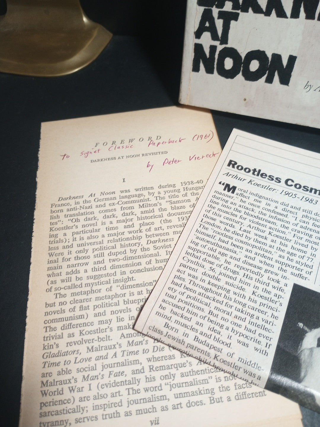 Arthur Koestler - Darkness at Noon (Time Reading Program, 1962)