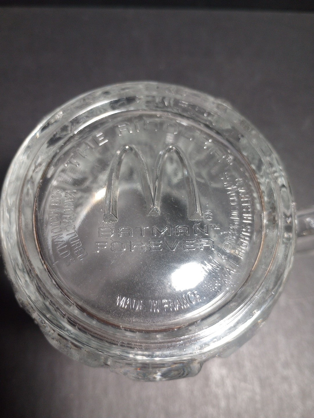 THE RIDDLER Mug Clear Glass McDONALDS DC Comics Batman Forever 1995 COLLECTIBLE